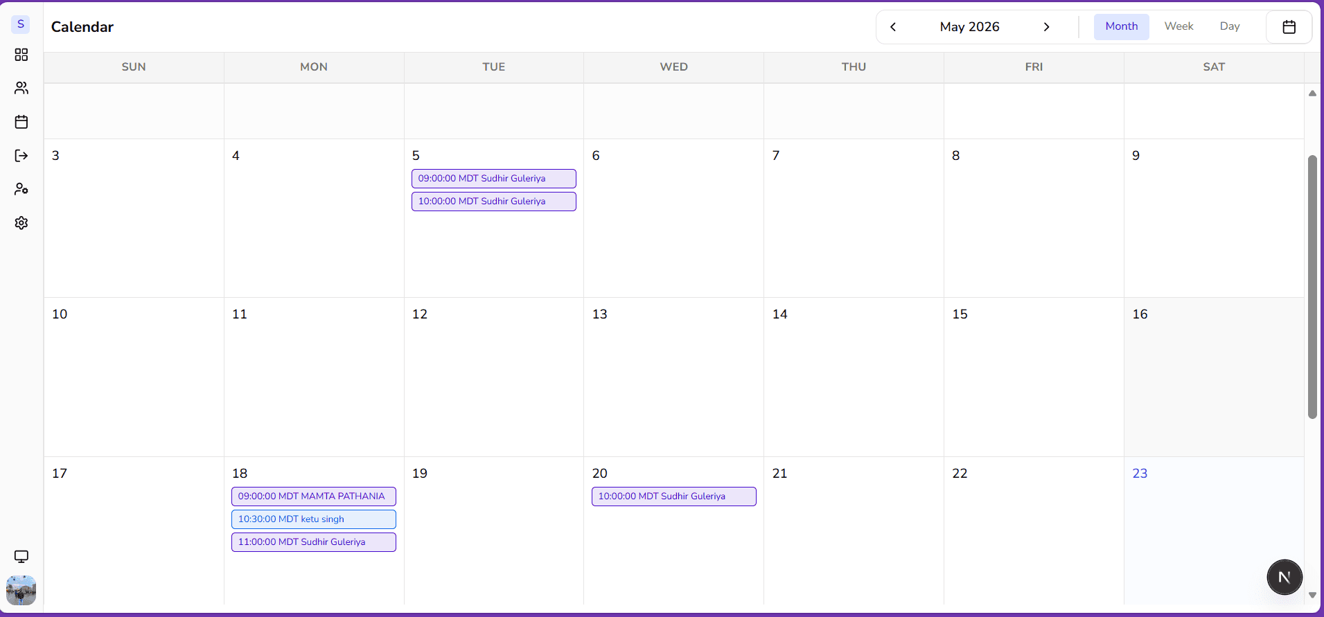 Calendar planning